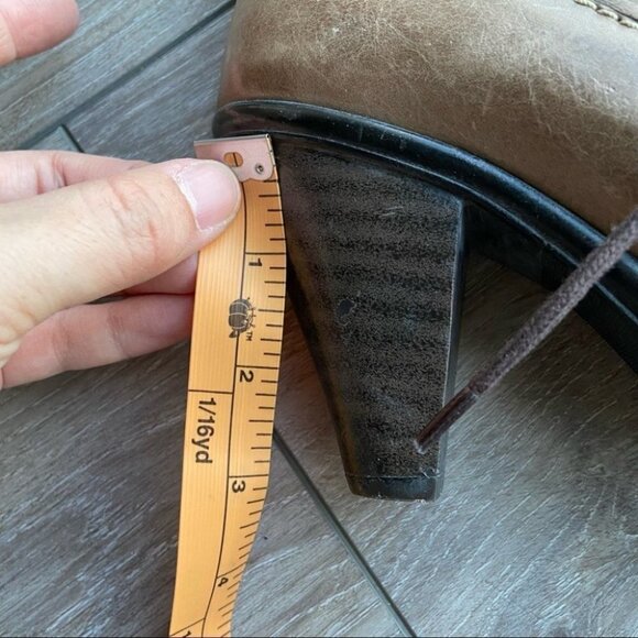 Vintage No Pulse Knit Cuff Lace Up Leather  Boots - Picture 13 of 14